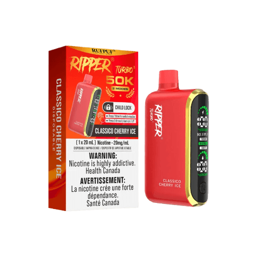 Ripper Turbo 3 50K Puffs Disposable Vape – Classico cherry ice Ripper Turbo 3 50K Puffs Disposable Vape – Classico cherry ice