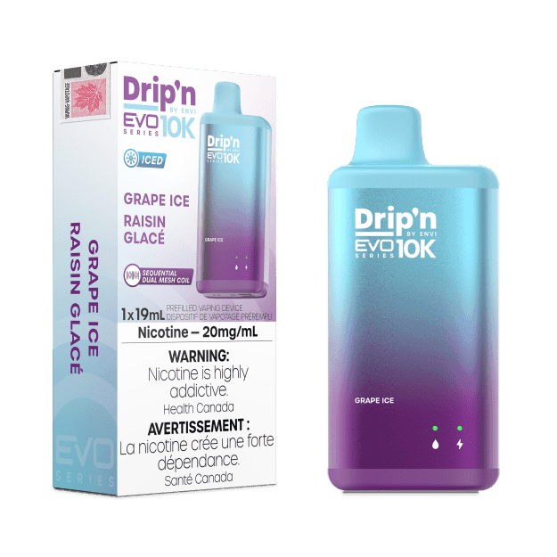 Dripn_EVO-10K_NOV2023-RENDER-FAM_EXS_20mg_GrapeIce-min.png Drip'n EVO 10K By Envi (10000 Puffs) Disposable Vape – Grape Ice