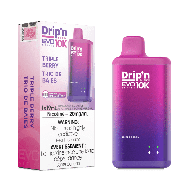 Dripn_EVO-10K_NOV2023-RENDER-FAM_EXS_20mg_TripleBerry-min.png Drip'n EVO 10K By Envi (10000 Puffs) Disposable Vape – Triple Berry