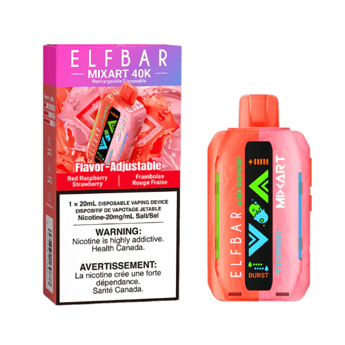 Elf Bar MixArt 40K Disposable Vape – RED RASPBERRY STRAWBERRY