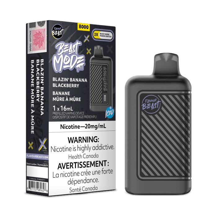 FlavourBeast_BeastMode_NOV2023-RENDER-FAM_EXS_20mg_BlazinBananaBlackberry-min.png Flavour Beast Mode 8K 8000 Puffs Disposable Vape – Blazin Banana Blackberry
