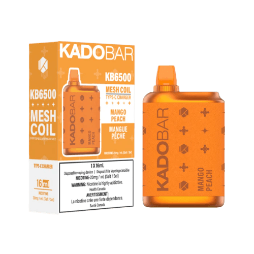 KadoBar6500DisposableVape-mango-peach.png KADO BAR Intense 6500 Puffs Disposable Vape – Mango peach