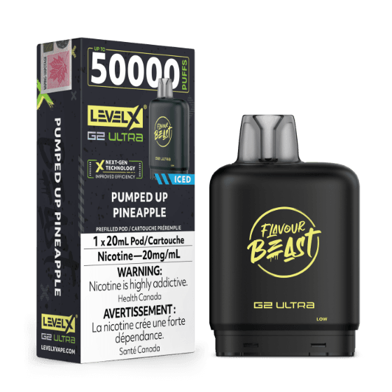 Flavour Beast Level X G2 Ultra 50K Puffs Pods – Pumped Up Pineapple Flavour Beast Level X G2 Ultra 50K Puffs Pods – Pumped Up Pineapple