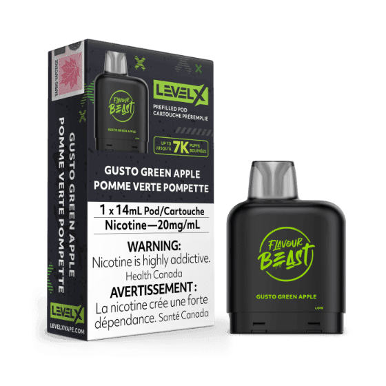 Flavour Beast Level X (7000 Puffs) Pods – Gusto Green Apple