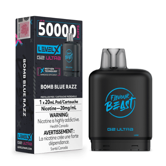 Flavour Beast Level X G2 Ultra 50K Puffs Pods – Bomb Blue Razz Flavour Beast Level X G2 Ultra 50K Puffs Pods – Bomb Blue Razz