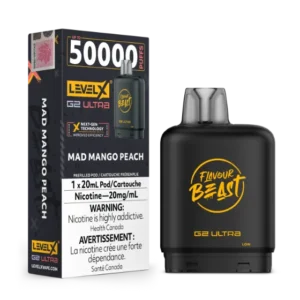 Flavour Beast Level X G2 Ultra 50K Puffs Pods – Mad Mango Peach