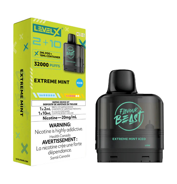 Level X G2 Pod Flavour Beast - Extreme Mint Flavour Beast Level X G2 (2+10) 32K Puff Pods