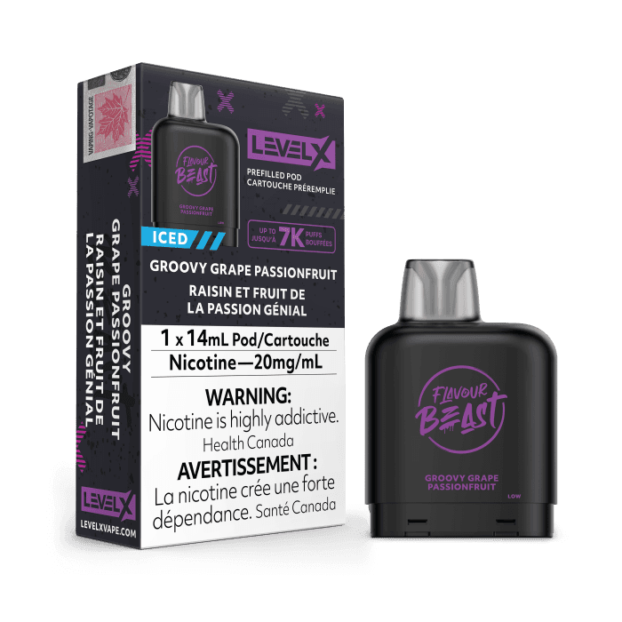 Flavour Beast Level X (7000 Puffs) Pods – Grape Passion fruit