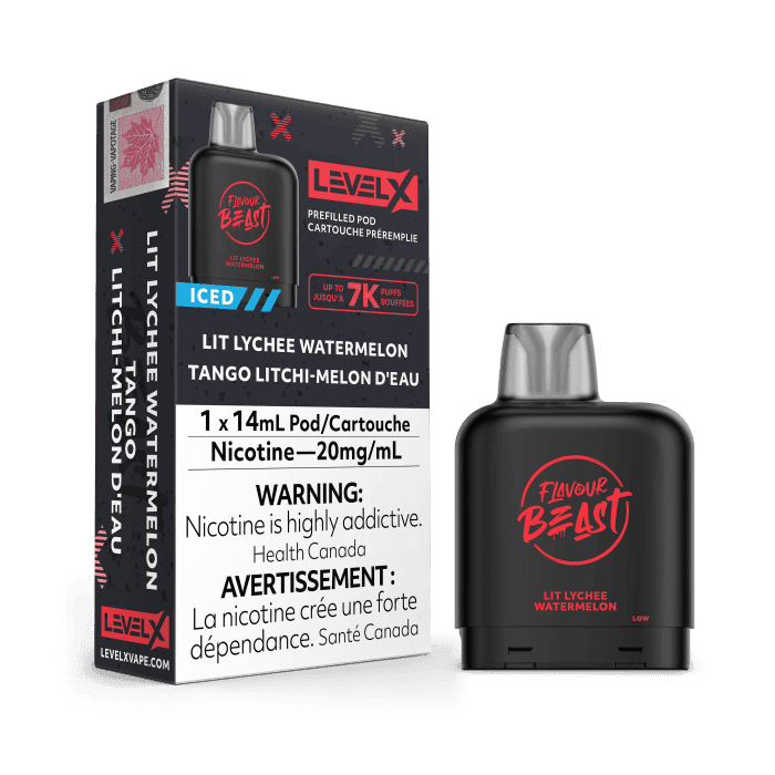 Flavour Beast Level X (7000 Puffs) Pods – Lit Lychee Watermelon
