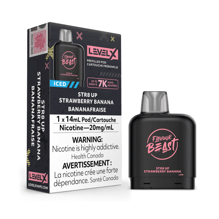 Flavour Beast Level X (7000 Puffs) Pods – Str8 Up Strawberry Banana