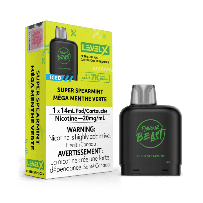 Flavour Beast Level X (7000 Puffs) Pods – Super Spearmint