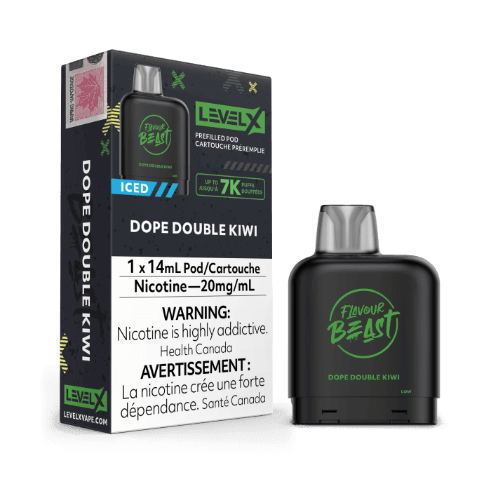 Flavour Beast Level X (7000 Puffs) Pods – Dope Double Kiwi