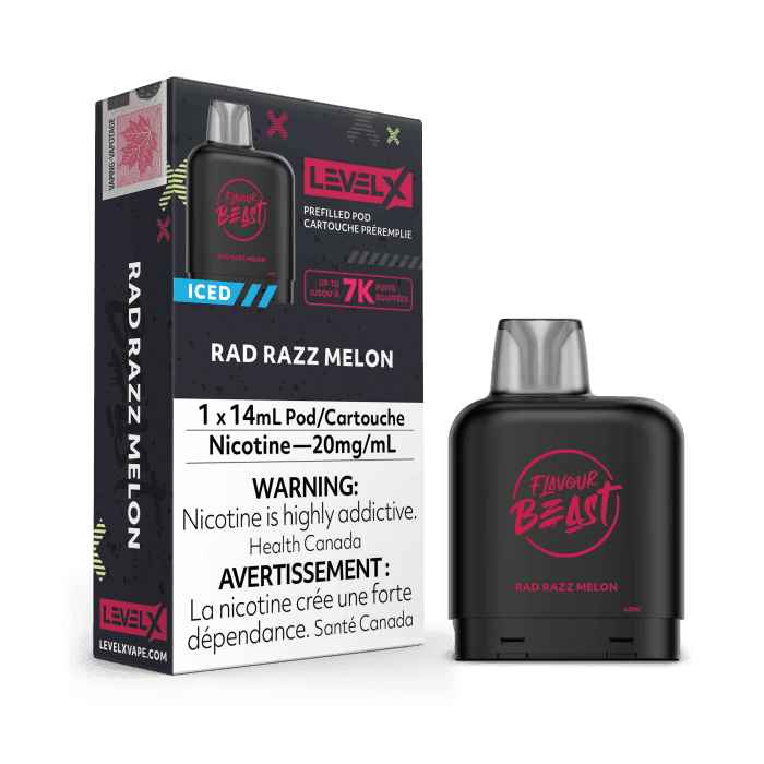Flavour Beast Level X (7000 Puffs) Pods – Rad Razz Melon