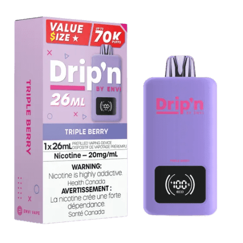 Drip'n 26mL Value Size 70K Puffs Disposable Vape – triple berry
