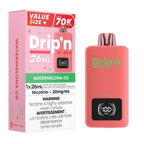 Drip'n 26mL Value Size 70K Puffs Disposable Vape – water melona cg
