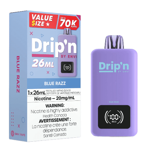 Drip'n 26mL Value Size 70K Puffs Disposable Vape – Blue Razz