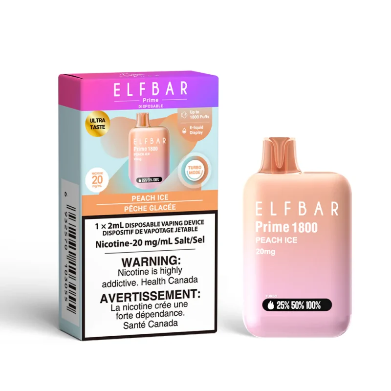 elf bar prime 1800 Peach Ice