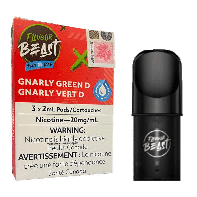 flavour-beast-pod-gnarly-green-d-iced.png Flavour Beast Pod - Gnarly Green D Iced (3*2ML Pods)