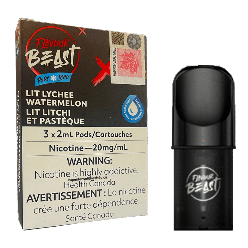 flavour-beast-pod-lit-lychee-watermelon.png Flavour Beast Pod - Lit Lychee Watermelon Iced (3*2ML Pods)