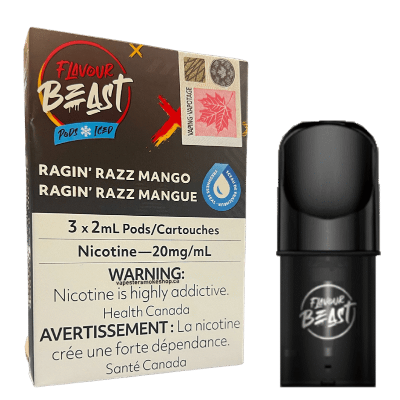 Flavour Beast Pod - Ragin Razz Mango Iced (3*2ML Pods)