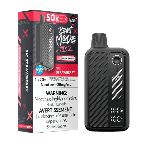 Flavour Beast Beast Mode Max 2 50K Puffs Disposable Vape – sic strawberry Flavour Beast Beast Mode Max 2 50K Puffs Disposable Vape – sic strawberry