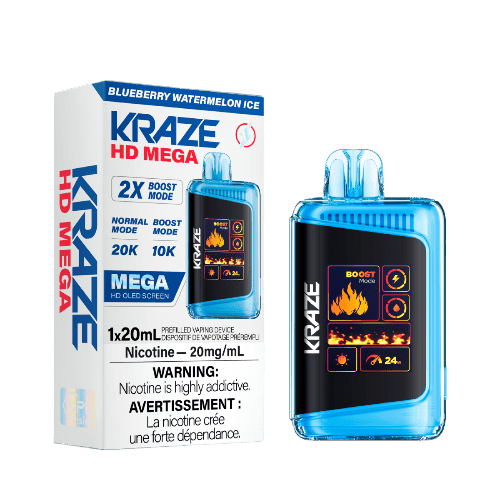 kraze hd mega blueberry watermelon ice kraze hd mega - blueberry watermelon ice