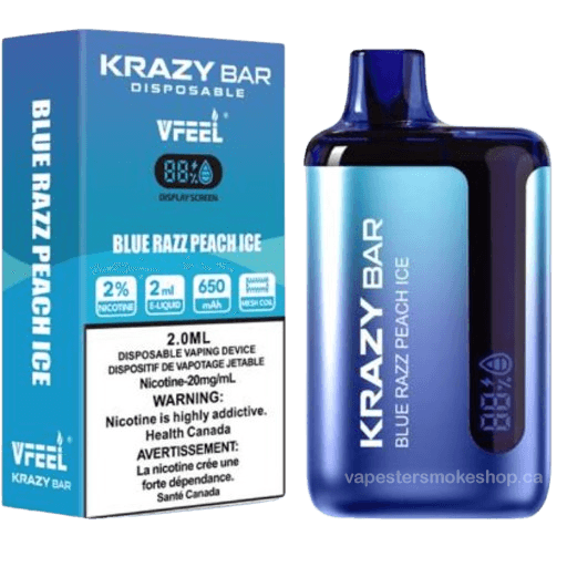 krazy-bar-6000-blue-razz-peach-ice.png Krazy Bar 7500 Puffs Disposable Vape (KBar) – Blue Razz Peach Ice