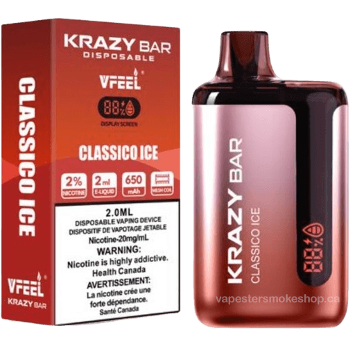krazy-bar-6000-classico-ice.png Krazy Bar 7500 Puffs Disposable Vape (KBar) – Classico ice