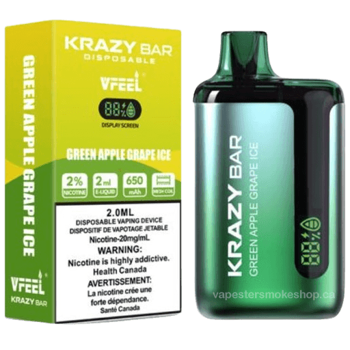 krazy-bar-6000-green-apple-grape-ice.png Krazy Bar 7500 Puffs Disposable Vape (KBar) – Green apple grape ice