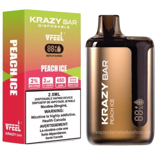 krazy-bar-6000-peach-ice.png Krazy Bar 7500 Puffs Disposable Vape (KBar) – Peach ice