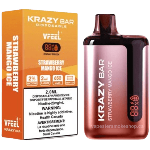 krazy-bar-6000-strawberry-mango-ice.png Krazy Bar 7500 Puffs Disposable Vape (KBar) – Strawberry mango ice