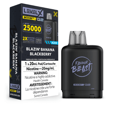 Flavour Beast Level X Boost G2 25000(25K) Pods – Blazin' Banana BlackBerry