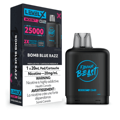 Flavour Beast Level X Boost G2 25000(25K) Pods – Bomb blue Razz