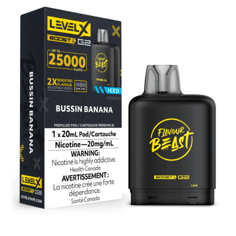 Flavour Beast Level X Boost G2 25000(25K) Pods – Bussin Banana
