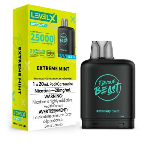 Flavour Beast Level X Boost G2 25000(25K) Pods – Extreme Mint
