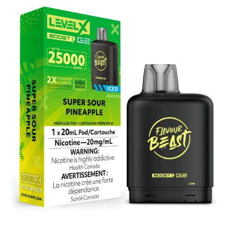 Flavour Beast Level X Boost G2 25000(25K) Pods – Super Sour Pineapple