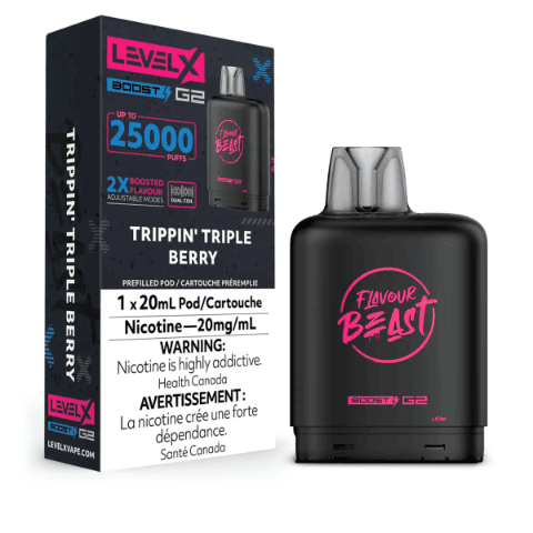 Flavour Beast Level X Boost G2 25000(25K) Pods – Trippin' Triple Berry