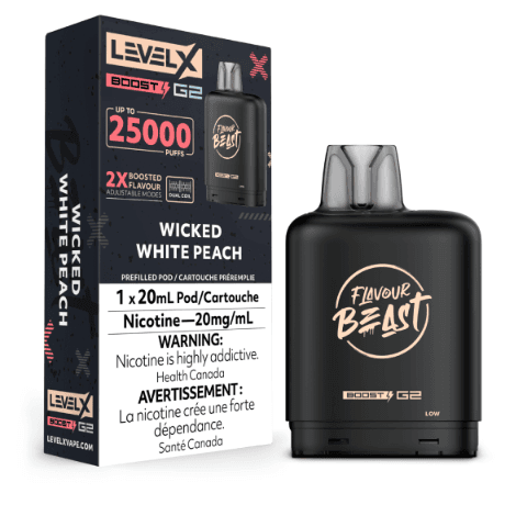 Flavour Beast Level X Boost G2 25000(25K) Pods – Wicked White Peach