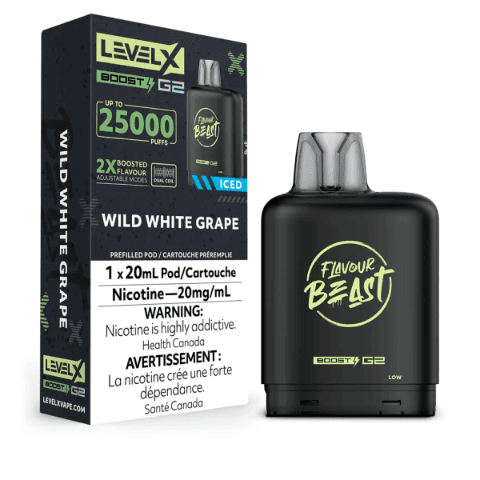 Flavour Beast Level X Boost G2 25000(25K) Pods –Wild White Grape