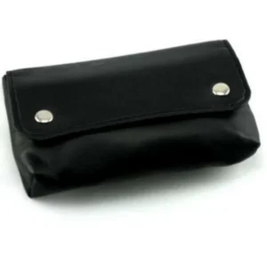 Small Black Leatherette Storage Pouch