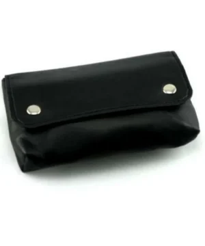 Small Black Leatherette Storage Pouch