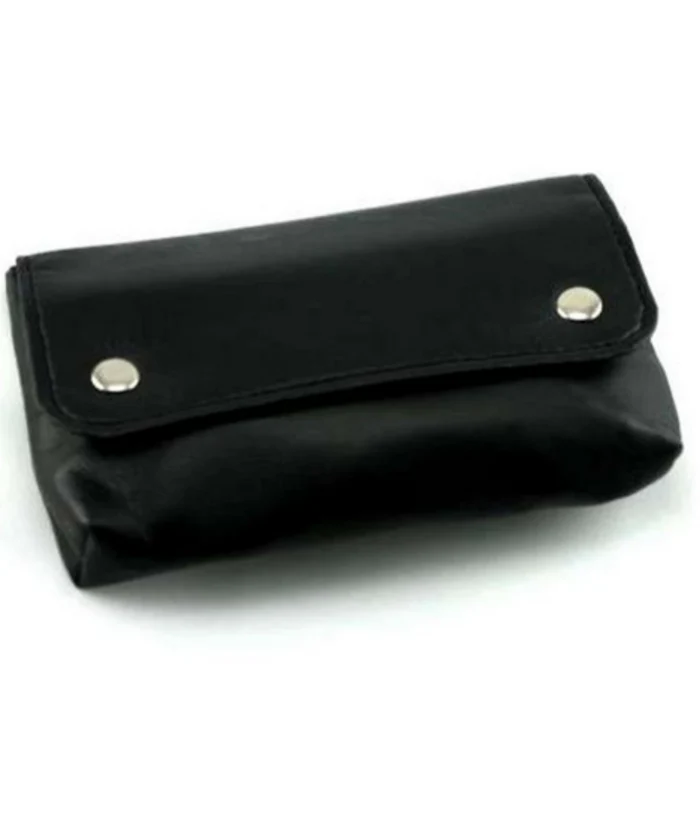Small Black Leatherette Storage Pouch