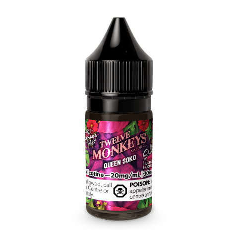 twelve-monkey-nic-salt-Queen-Soko-30ml.png Twelve Monkey Nic Salt Vape Juice 30ML – Queen-Soko, 10MG