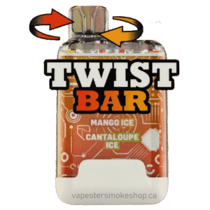 twist-bar-vape.png Twist Bar (Dual Pod) 10000 Puffs Disposable Vape – Mango ice / Cantaloupe Ice