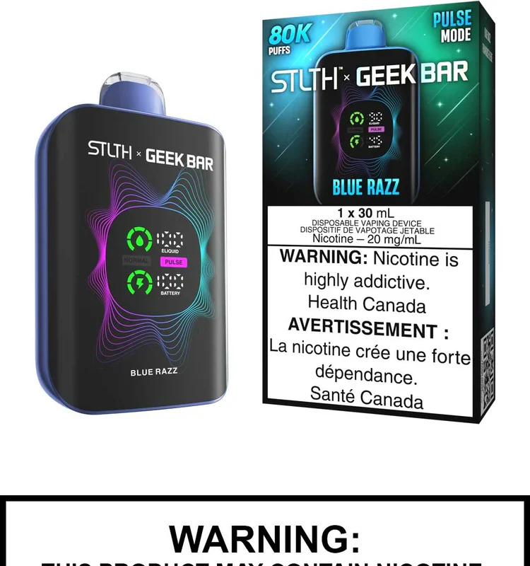 Blue-Razz-STLTH-x-Geek-Bar-Disposable-Vape STLTH x Geek Bar 80K Disposable Vape - Blue Razz