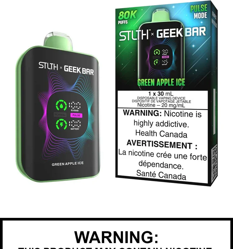 Green-Apple-Ice-STLTH-x-Geek-Bar-Disposable-Vape STLTH x Geek Bar 80K Disposable Vape - Green Apple Ice