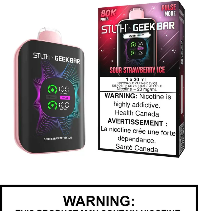 Sour-Strawberry-Ice-STLTH-x-Geek-Bar-Disposable-Vape STLTH x Geek Bar 80K Disposable Vape - Sour Strawberry Ice