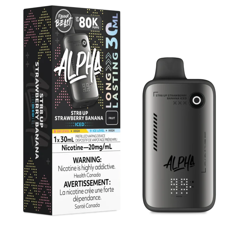 Flavour Beast Alpha 80K - Str8 Up Strawberry Banana Iced Flavour Beast Alpha 80K - Str8 Up Strawberry Banana Iced